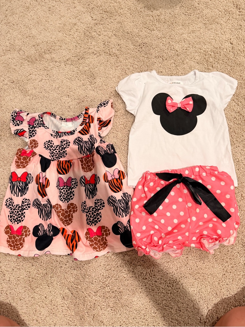 Disney Pink and Black Minnie Mouse Kids Matching Set